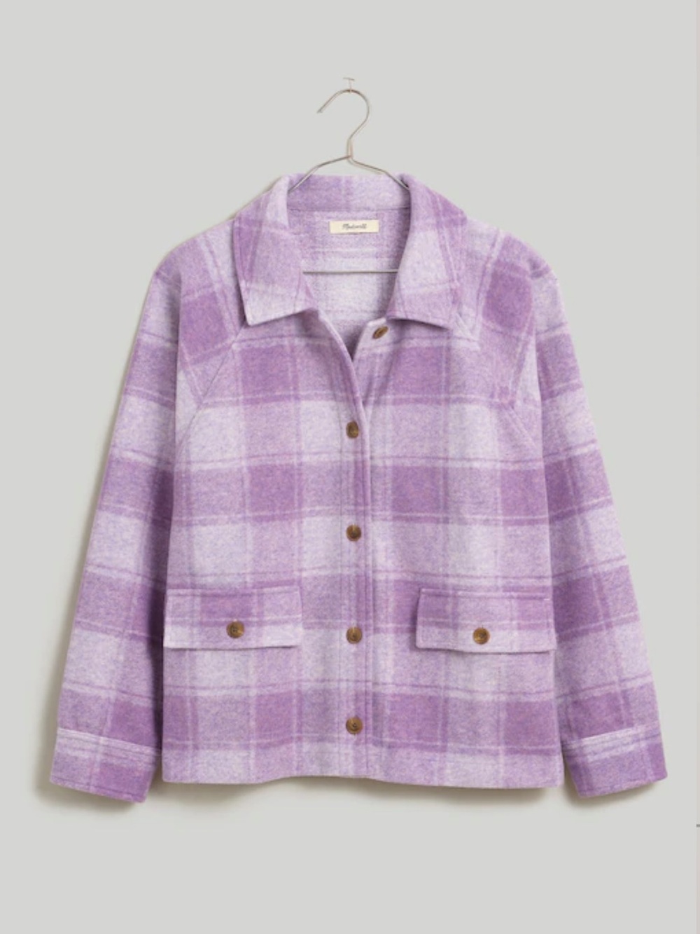 Brushed Jacquard Shirt Jacket in Plaid